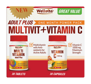 Wellvita Adult Multivit + Vitamin C Power Pack