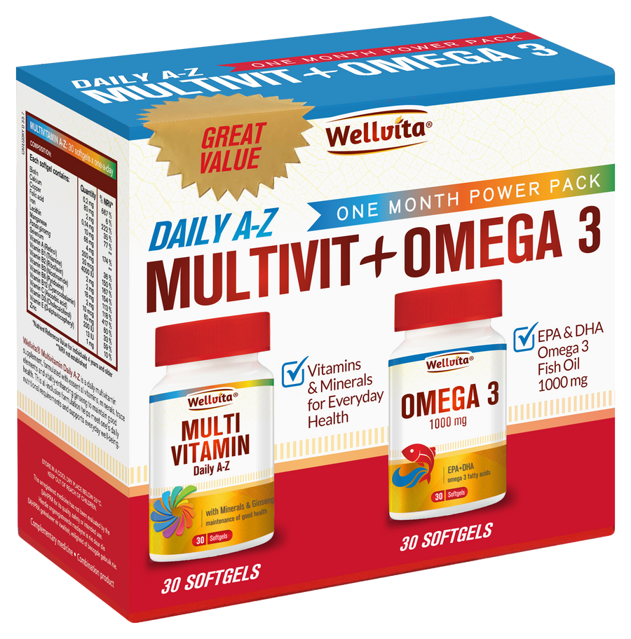 Wellvita Multivit A-Z + Omega 3 Power Pack
