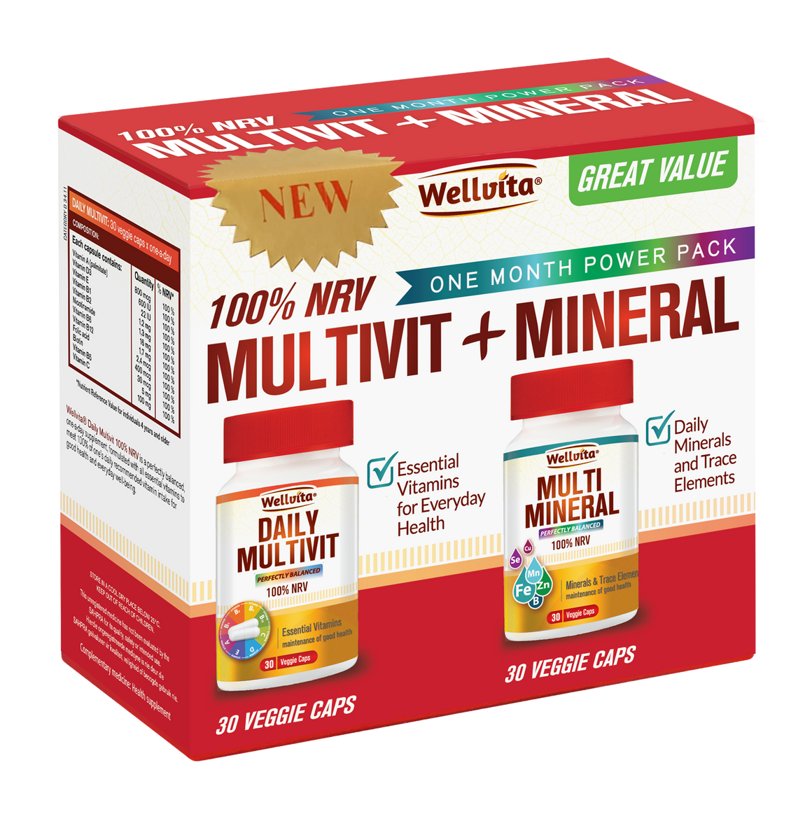 Wellvita 100% NRV Multivit+ Mineral Power Pack