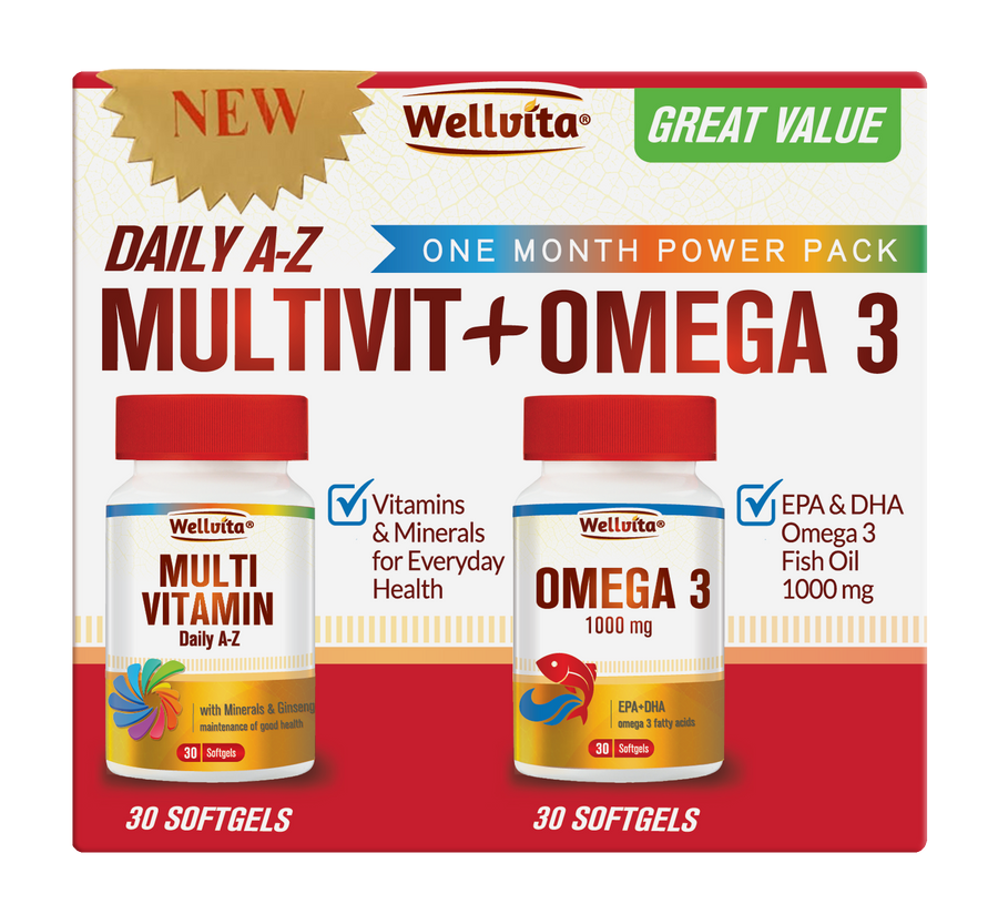 Wellvita Multivit A-Z + Omega 3 Power Pack