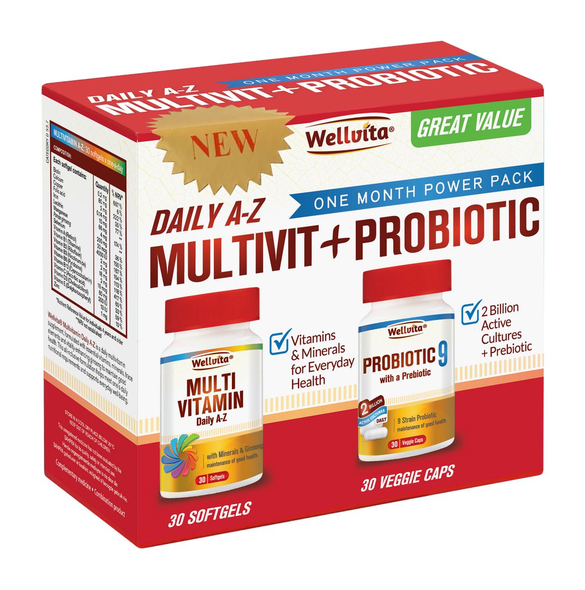 Wellvita Multivit A-Z+ Probiotic Power Pack